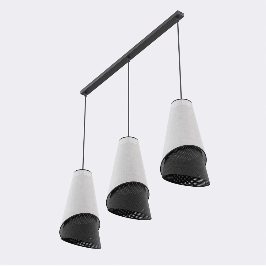 Lampadario a sospensione con cavo MODA 3xE27/15W/230V grigio/nero