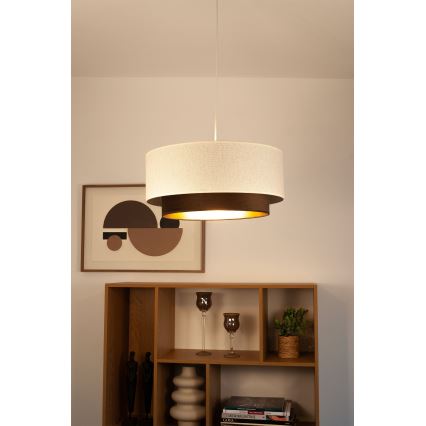 Lampadario a sospensione con cavo NATIA 1xE27/60W/230V bianco/marrone