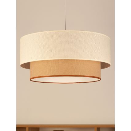 Lampadario a sospensione con cavo NATIA 1xE27/60W/230V bianco/marrone