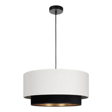 Lampadario a sospensione con cavo NATIA 1xE27/60W/230V Ø 45 cm bianco/nero