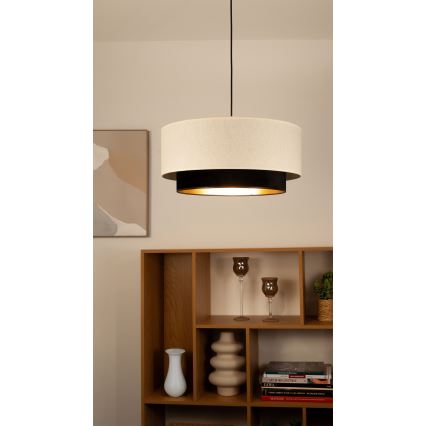 Lampadario a sospensione con cavo NATIA 1xE27/60W/230V Ø 45 cm bianco/nero