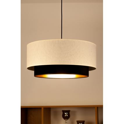 Lampadario a sospensione con cavo NATIA 1xE27/60W/230V Ø 45 cm bianco/nero