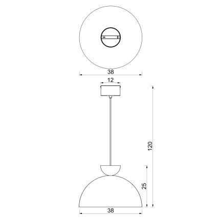 Lampadario a sospensione con cavo NEVIS 1xE27/15W/230V Ø 38 cm beige