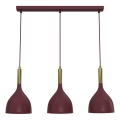 Lampadario a sospensione con cavo NOAK, 3x E27 (max 15W), 230V, bordeaux