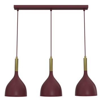 Lampadario a sospensione con cavo NOAK, 3x E27 (max 15W), 230V, bordeaux