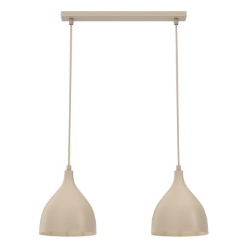 Lampadario a sospensione con cavo NOAK CLASSIC 2xE27/15W/230V beige