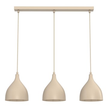 Lampadario a sospensione con cavo NOAK CLASSIC 3xE27/15W/230V beige