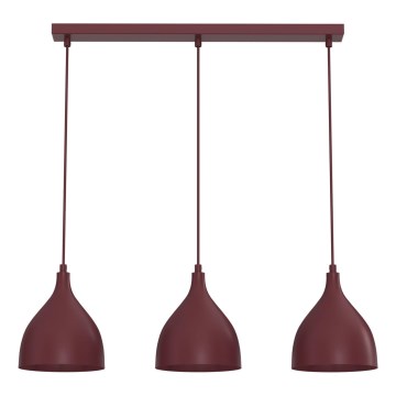 Lampadario a sospensione con cavo NOAK CLASSIC 3xE27/15W/230V bordeaux