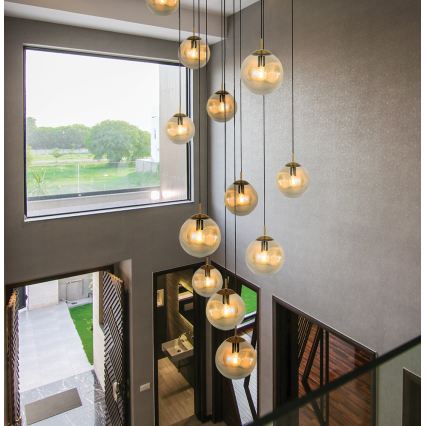 Lampadario a sospensione con cavo OSCAR 1xE27/40W/230V beige fumé