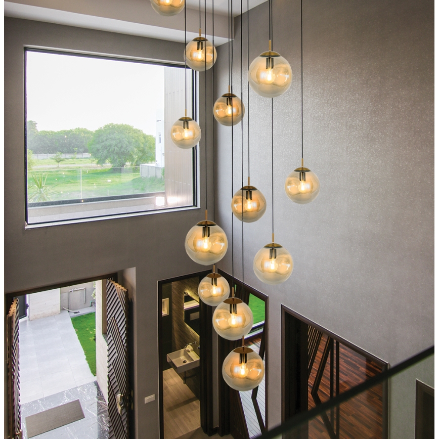 Lampadario a sospensione con cavo OSCAR 1xE27/40W/230V beige fumé