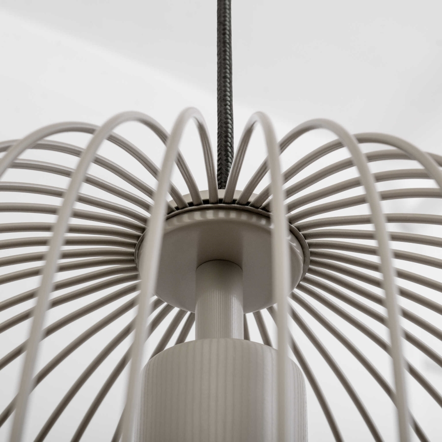 Lampadario a sospensione con cavo OVELLA 1xE27/15W/230V Ø 34 cm beige