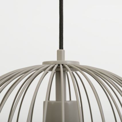 Lampadario a sospensione con cavo OVELLA 1xE27/15W/230V Ø 34 cm beige