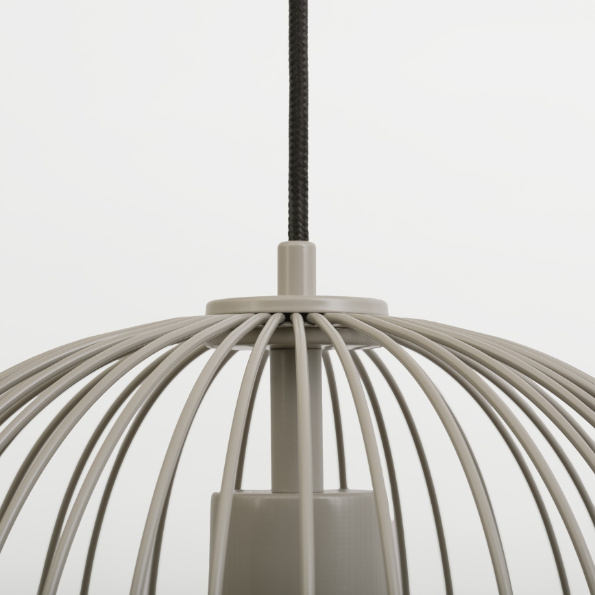 Lampadario a sospensione con cavo OVELLA 1xE27/15W/230V Ø 34 cm beige