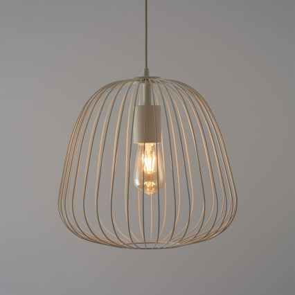Lampadario a sospensione con cavo OVELLA 1xE27/15W/230V, Ø 36 cm, crema