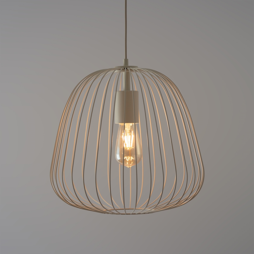 Lampadario a sospensione con cavo OVELLA 1xE27/15W/230V, Ø 36 cm, crema