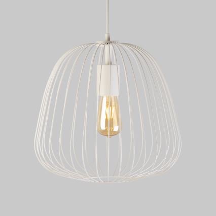 Lampadario a sospensione con cavo OVELLA 1xE27/15W/230V, Ø 36 cm, crema