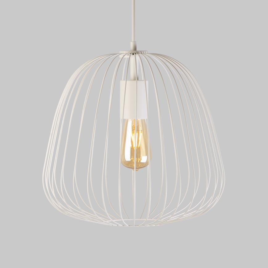 Lampadario a sospensione con cavo OVELLA 1xE27/15W/230V, Ø 36 cm, crema