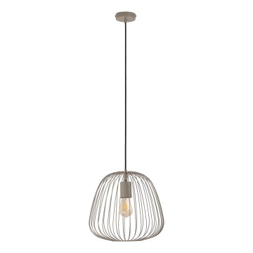 Lampadario a sospensione con cavo OVELLA 1xE27/15W/230V Ø 36 cm grigio
