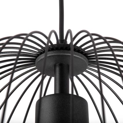 Lampadario a sospensione con cavo OVELLA 1xE27/15W/230V Ø 36 cm nero