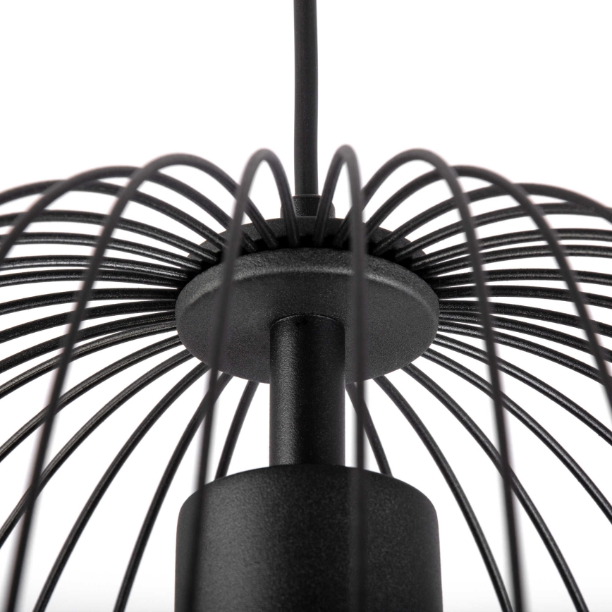 Lampadario a sospensione con cavo OVELLA 1xE27/15W/230V Ø 36 cm nero