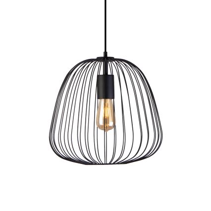 Lampadario a sospensione con cavo OVELLA 1xE27/15W/230V Ø 36 cm nero