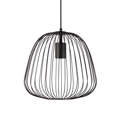 Lampadario a sospensione con cavo OVELLA 1xE27/15W/230V Ø 36 cm nero