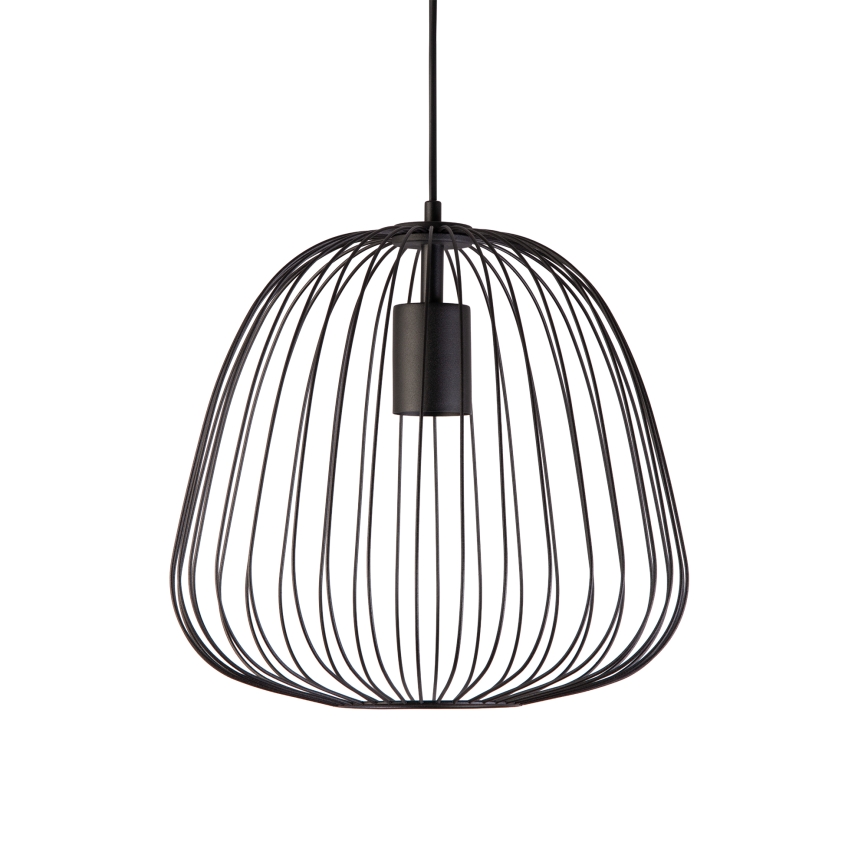 Lampadario a sospensione con cavo OVELLA 1xE27/15W/230V Ø 36 cm nero