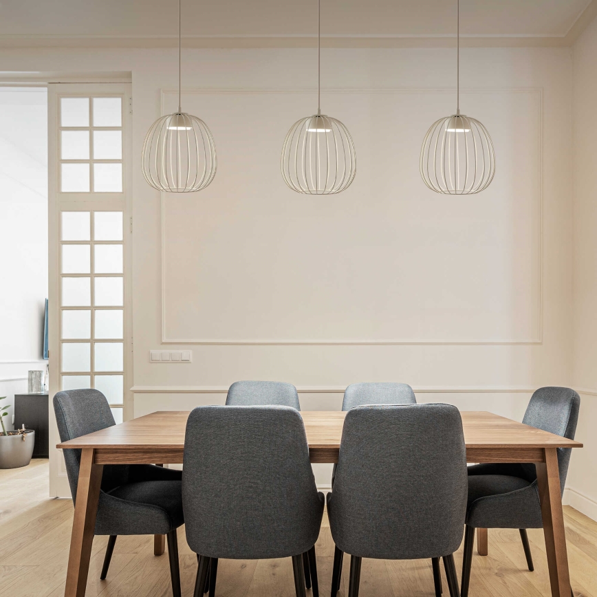 Lampadario a sospensione con cavo OVELLA 1xGX53/10W/230V, diametro 25 cm, crema