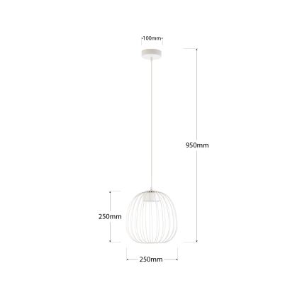 Lampadario a sospensione con cavo OVELLA 1xGX53/10W/230V, diametro 25 cm, crema