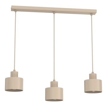 Lampadario a sospensione con cavo PARKLA 3xE27/15W/230V beige