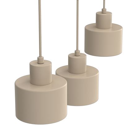 Lampadario a sospensione con cavo PARKLA 3xE27/15W/230V beige