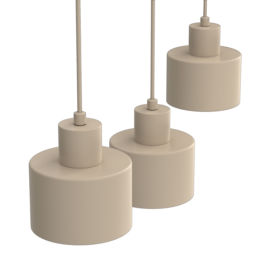 Lampadario a sospensione con cavo PARKLA 3xE27/15W/230V beige