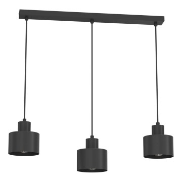 Lampadario a sospensione con cavo PARKLA 3xE27/15W/230V nero