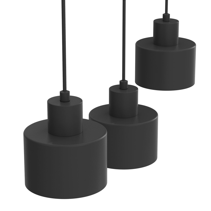 Lampadario a sospensione con cavo PARKLA 3xE27/15W/230V nero