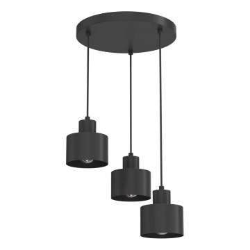 Lampadario a sospensione con cavo PARKLA 3xE27/15W/230V nero