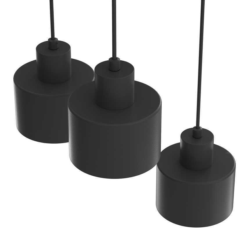 Lampadario a sospensione con cavo PARKLA 3xE27/15W/230V nero