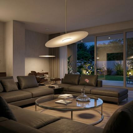 Lampadario a sospensione con cavo PIATTO 1xGX53/15W/230V diam. 55 cm beige