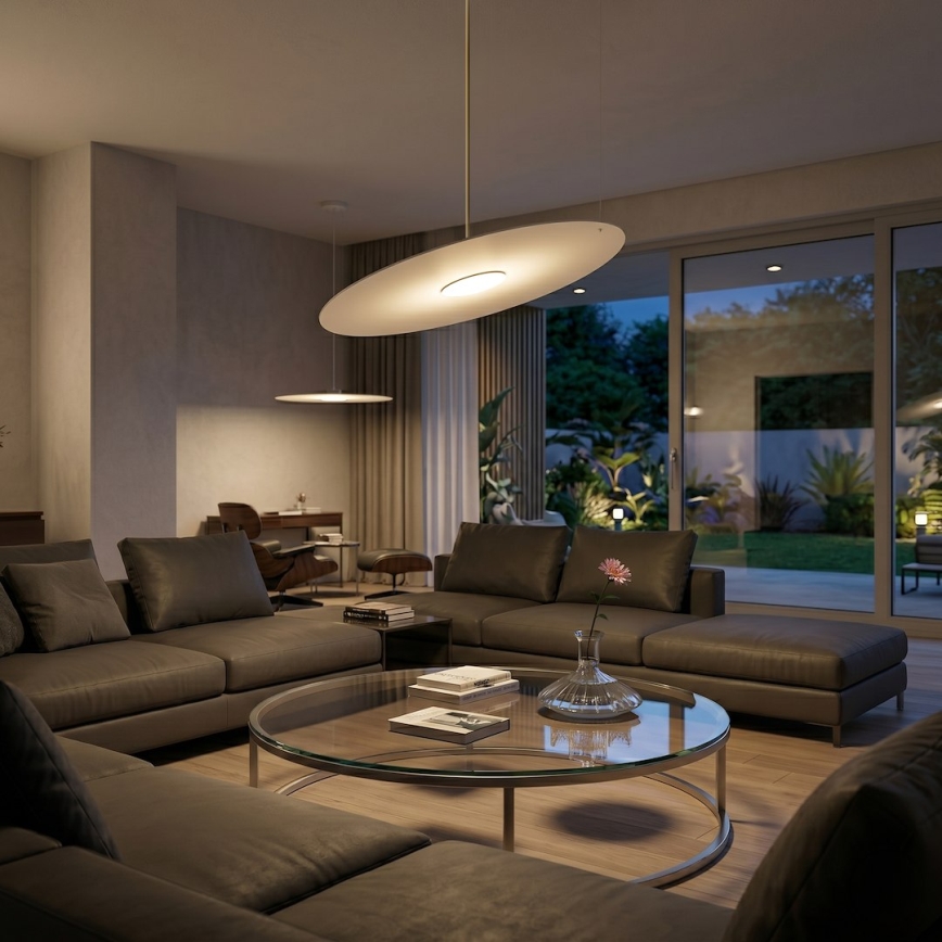 Lampadario a sospensione con cavo PIATTO 1xGX53/15W/230V diam. 55 cm beige