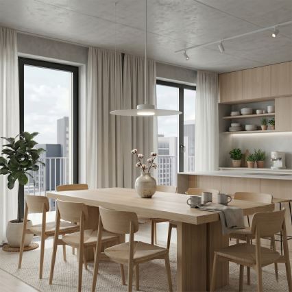 Lampadario a sospensione con cavo PIATTO 1xGX53/15W/230V Ø 35 cm, bianco