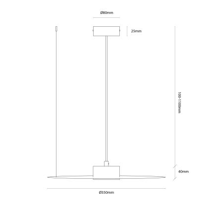 Lampadario a sospensione con cavo PIATTO 1xGX53/15W/230V Ø 35 cm, bianco