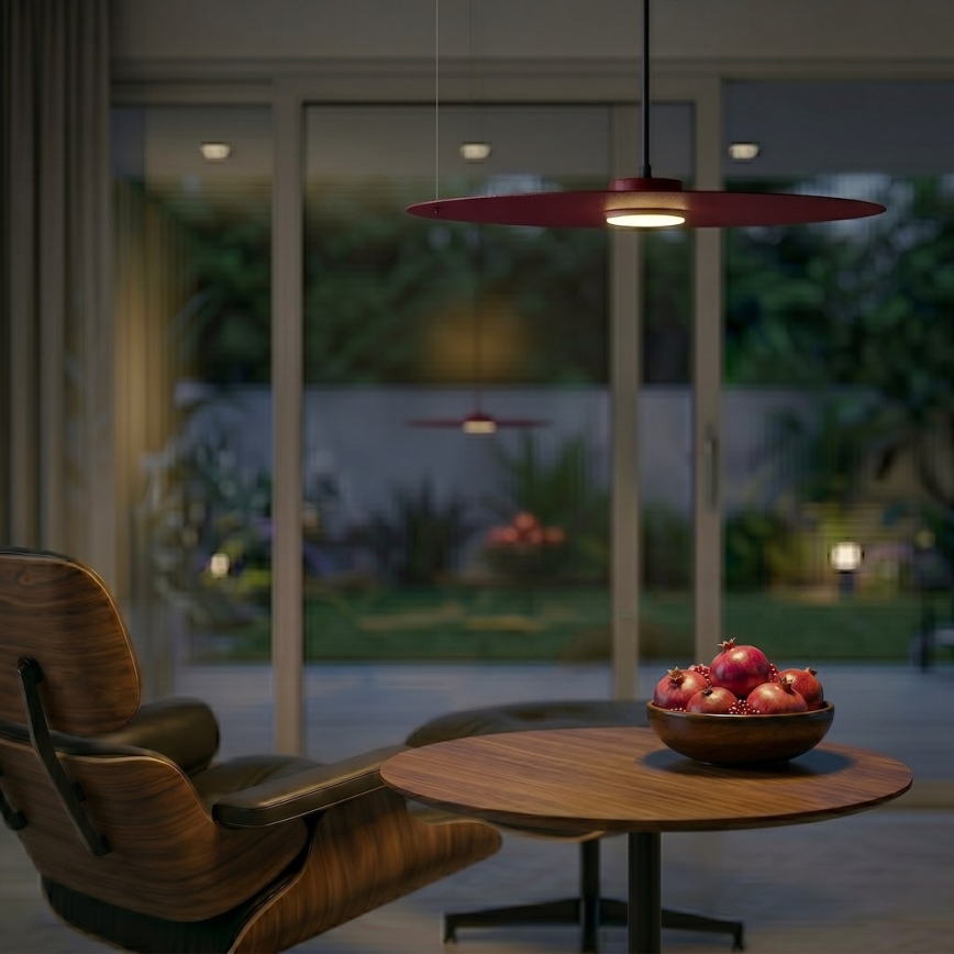 Lampadario a sospensione con cavo PIATTO 1xGX53/15W/230V Ø 55 cm bordeaux