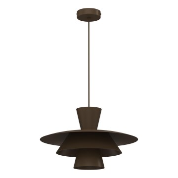 Lampadario a sospensione con cavo PLATO 1xE27/15W/230V marrone