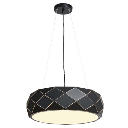 Lampadario a sospensione con cavo REUS, 3x E27/40W/230V, Ø 47 cm, nero