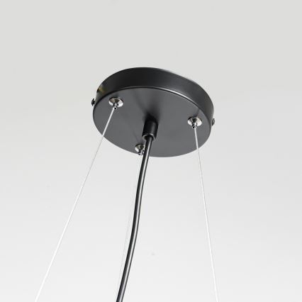 Lampadario a sospensione con cavo REUS, 3x E27/40W/230V, Ø 47 cm, nero