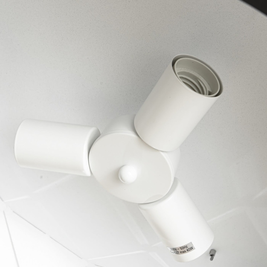 Lampadario a sospensione con cavo REUS, 3x E27/40W/230V, Ø 47 cm, nero