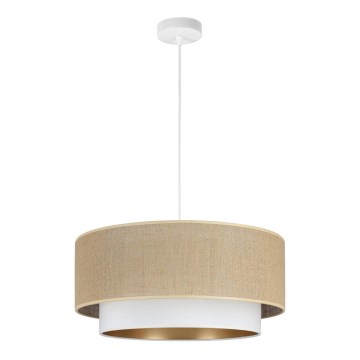 Lampadario a sospensione con cavo SARTA 1xE27/60W/230V Ø 45 cm bianco/iuta