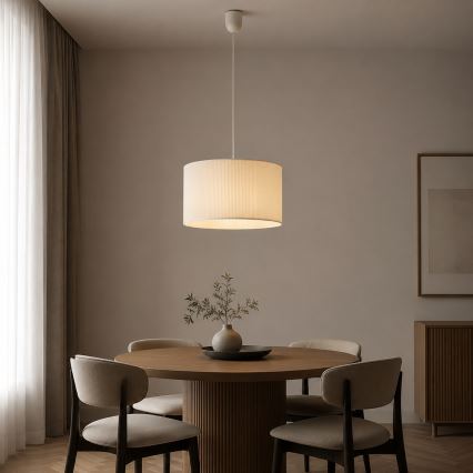 Lampadario a sospensione con cavo SIRJA PLISADO 1xE27/15W/230V Ø 35 cm colore crema