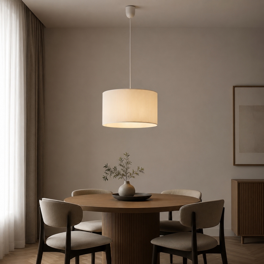 Lampadario a sospensione con cavo SIRJA PLISADO 1xE27/15W/230V Ø 35 cm colore crema