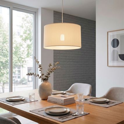 Lampadario a sospensione con cavo SIRJA PLISADO 1xE27/15W/230V Ø 35 cm colore crema