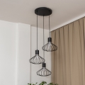 Lampadario a sospensione con cavo SOLANO 3xE27/15W/230V nero/cromo lucido